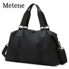 Metene Unisex Travel Bag for Men Women, Waterproof Gym Bag with Shoe Compartment, 32L Carry on Bag for Sports & Fitness, Sports Backpack - Water Resistant Bag Gym Backpack for Women & Men Black